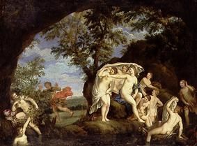 Diana with nine nymphs and act aeon a Francesco Albani