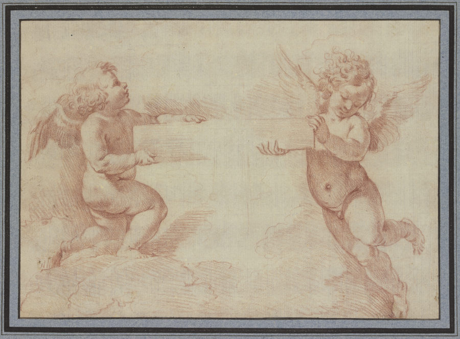 Zwei Engel, die ein Kreuz halten a Francesco Albani