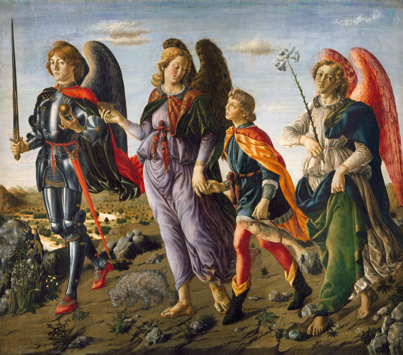 The Three Archangels and Tobias a Francesco Botticini