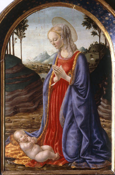 F.Botticini / Mary Worship.Child / Ptg. a Francesco Botticini