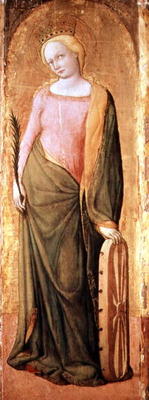 St. Catherine of Alexandria (tempera on panel) a Francesco de' Franceschi