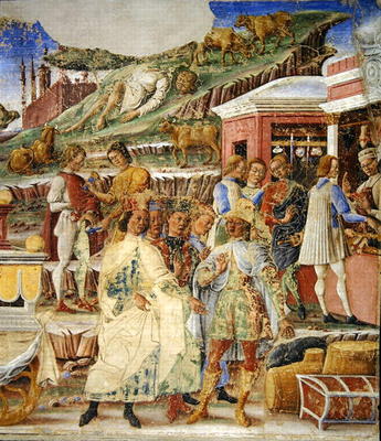 The Triumph of Mercury: June, from the Room of the Months, c.1467-70 (fresco) (detail) a Francesco del Cossa