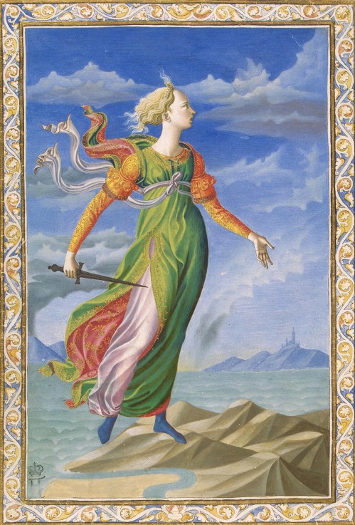 Allegory of Carthage. Illustration for the manuscript De Secundo Bello Punico Poema by Silius Italic a Francesco di Stefano Pesellino