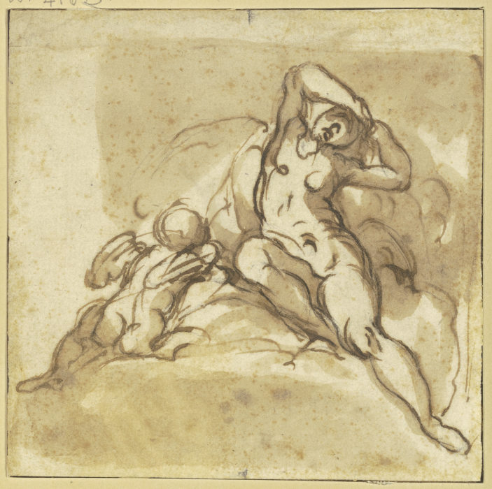 Schlafende Venus mit Amor a Francesco Furini