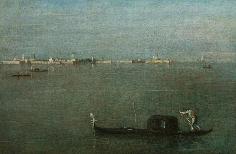 Gondolas on the Lagoon (Grey Lagoon) a Francesco Guardi