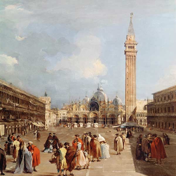 Piazza San Marco, Venice, c.1760 (detail) a Francesco Guardi