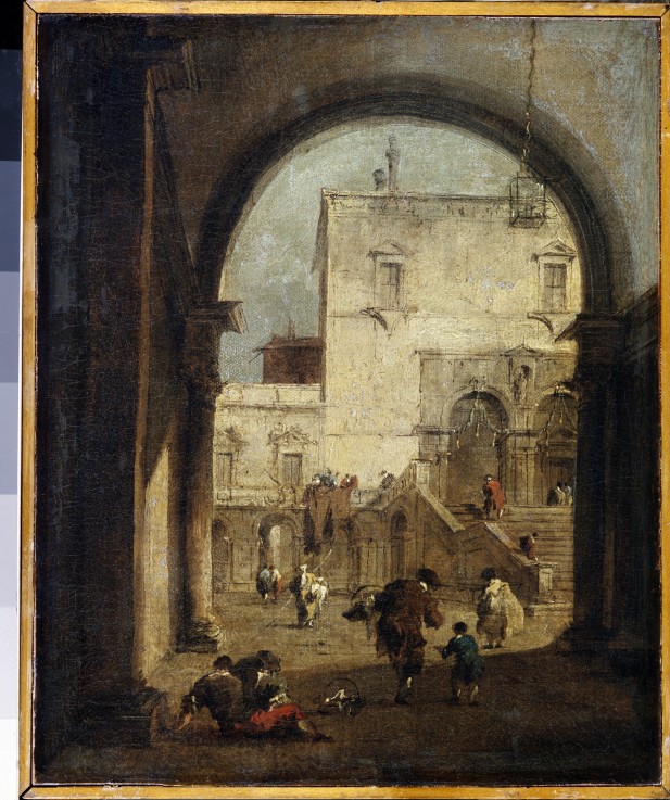 View of a Square and a Palace a Francesco Guardi