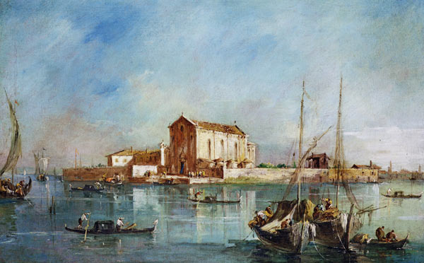 The Island of San Cristoforo della Pace, Murano (oil on canvas) a Francesco Guardi