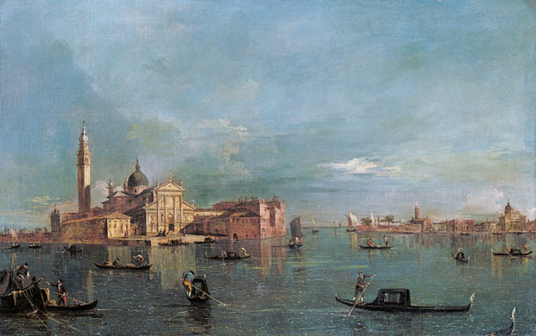 Bacino di San Marco con vista su San Giorgio Maggiore, Venezia a Francesco Guardi