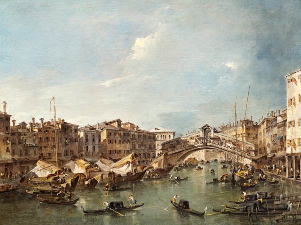 Grand Canal with the Rialto Bridge, Venice a Francesco Guardi