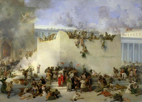Destruction of the Temple of Jerusalem (oil on canvas) a Francesco Hayez