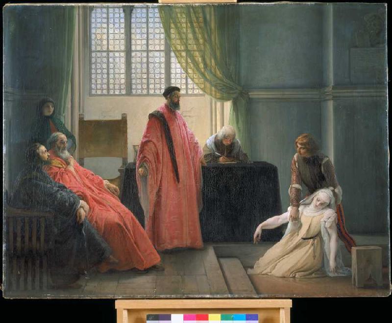 Valenza Gradenico vor der Hl. Inquisition. a Francesco Hayez