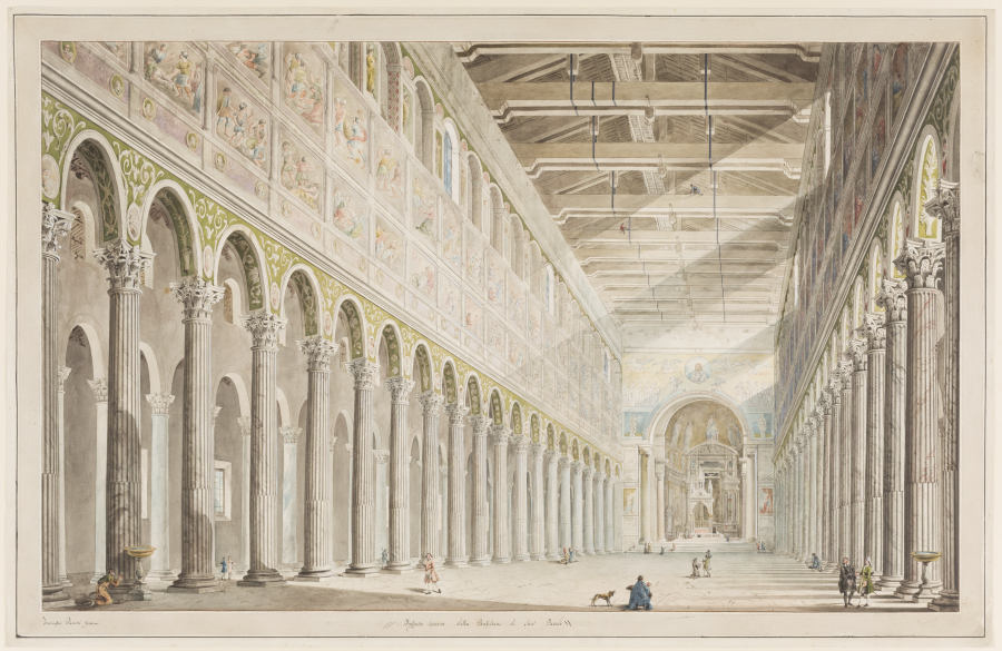 Das Innere der Basilika S. Paolo fuori le Mura in Rom a Francesco Pannini
