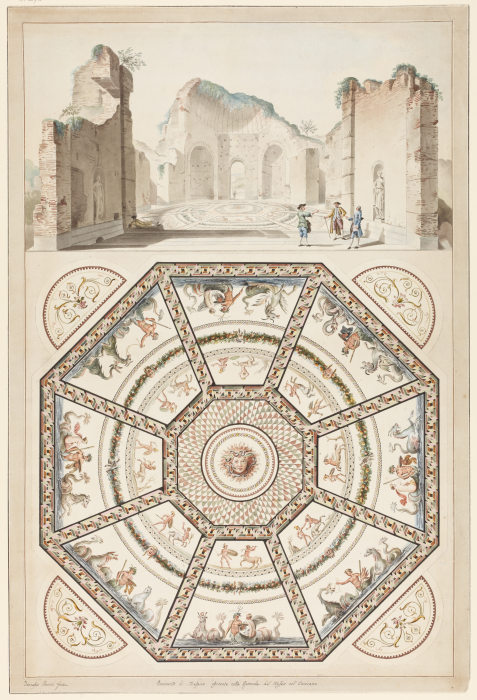 Der Mosaikfußboden aus den Thermen des Caracalla a Francesco Pannini