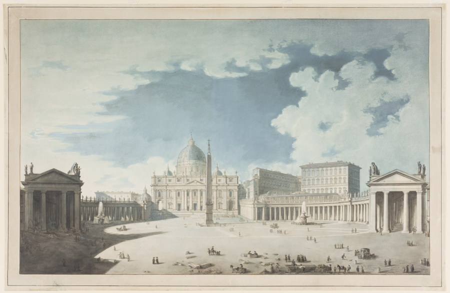 Peterskirche und Petersplatz in Rom a Francesco Pannini