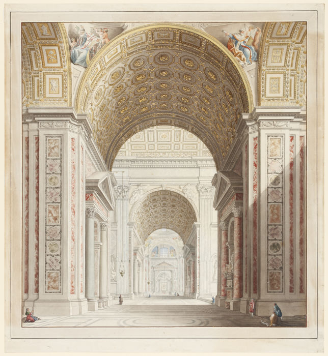 Seitenschiff der St. Peterskirche in Rom a Francesco Pannini