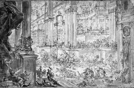 The Expulsion of Heliodorus from the Temple (pen & ink) a Francesco Peresi