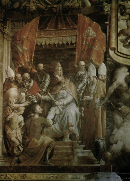 Ranuccio Farnese before Eugene IV a Francesco Salviati