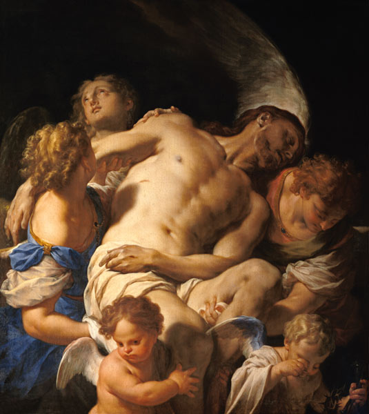 Christi body, stopped by angels a Francesco Trevisani