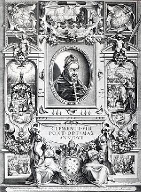 Pope Clement VIII, surrounded by scenes from his life