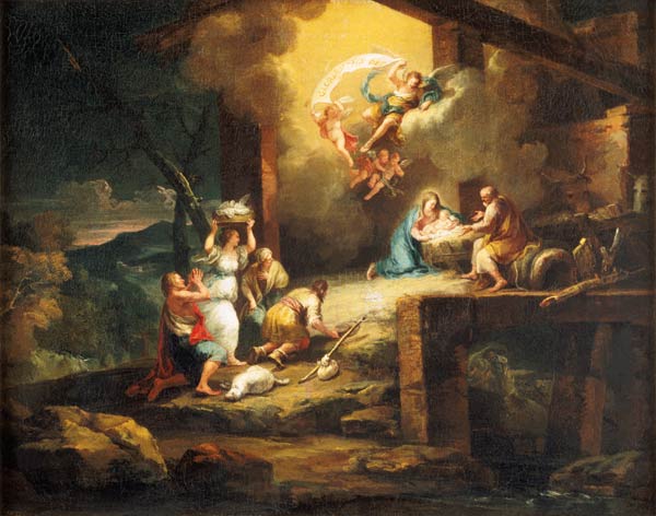 Birth Christi with adoration of the shepherds a Francesco Zuccarelli