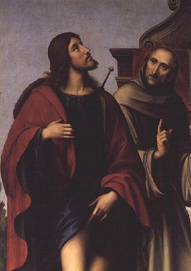 St. Roch (detail from altarpiece) a (Francesco di Marco Raibolini) Il Francia