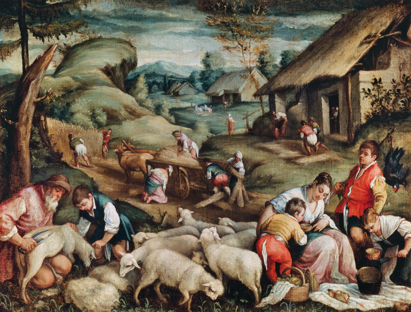Summer. Sheep Shearing a Francesco (Francesco da Ponte) Bassano