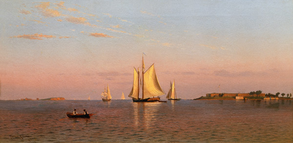 View of Boston Harbour near Castle Island a Francis Augustus Silva