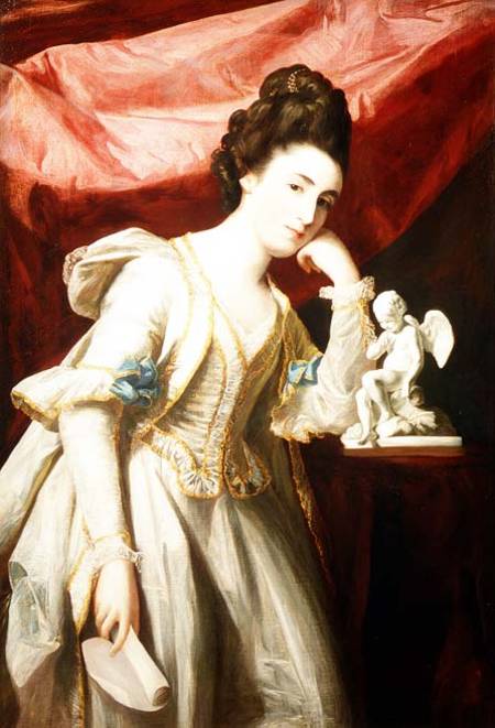 Portrait of a Lady with a Statuette of Cupid a Francis Cotes