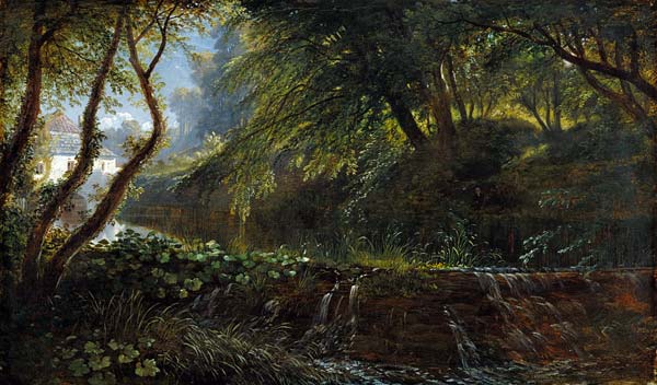 River Scene with Weir and Mill a Francis Danby
