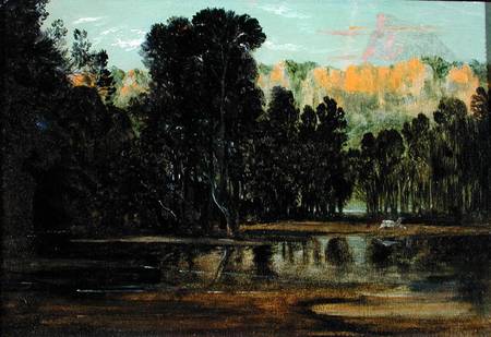 A Wooded Landscape at Sunset a Francis Danby