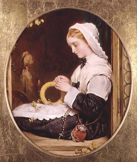 A Lady Sewing at a Window a Francis John Wyburd