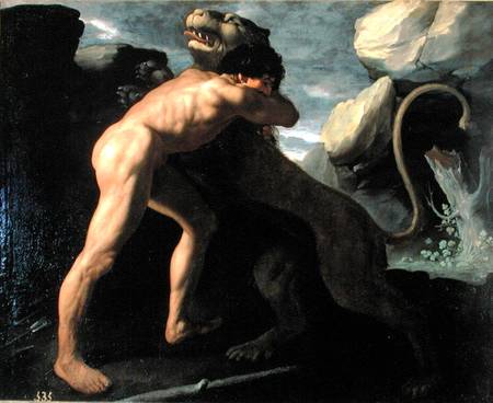 Hercules Fighting with the Nemean Lion a Francisco de Zurbarán (y Salazar)