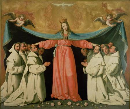 Virgin of the Misericordia Sheltering the Carthusians a Francisco de Zurbarán (y Salazar)