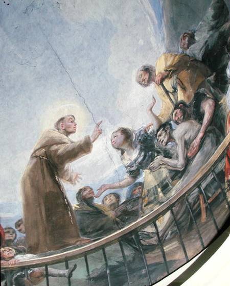 St. Anthony Preaching, detail from the Miracle of St. Anthony of Padua, from the cupola a Francisco Jose de Goya