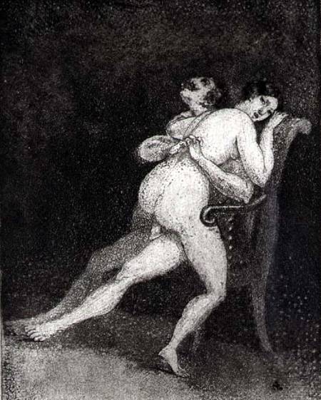 A couple having sex on a chair a Francisco Jose de Goya