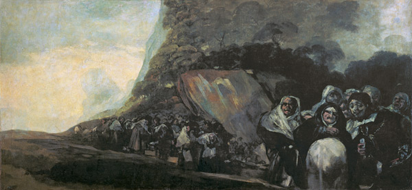 (procession of the Inquisition end the black pictures of the Quinta del Sordo) a Francisco Jose de Goya