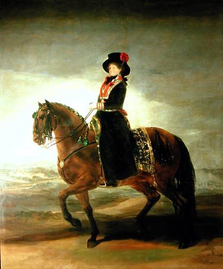 Equestrian portrait of Queen Maria Luisa (1751-1819) wife of King Charles IV (1788-1808) of Spain a Francisco Jose de Goya