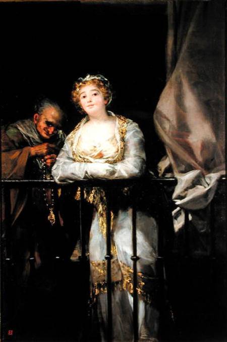 Maja and Celestina on a Balcony a Francisco Jose de Goya