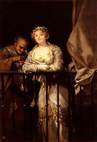 Maja and the matchmaker on the dress circle a Francisco Jose de Goya