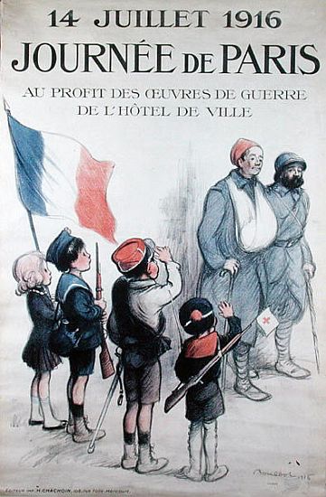Poster for the Journee de Paris exhibition, 14th July a Francisque Poulbot