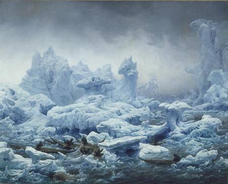 Fishing for Walrus in the Arctic Ocean a François August Biard