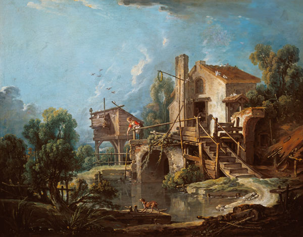 Landscape with Mill a François Boucher