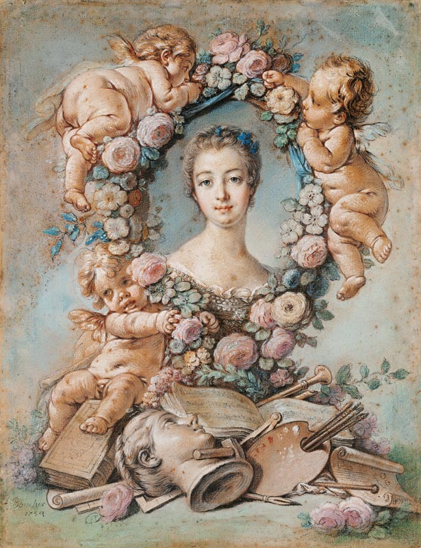 Portrait of the Marquise de Pompadour (1721-1764) a François Boucher