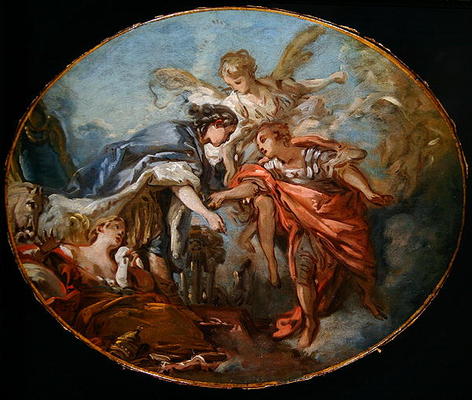 Allegory of the Peace of Aix-la-Chapelle, 1748 (oil on canvas) a François Boucher