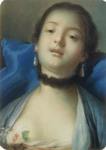 Bildnis einer jungen Frau. a François Boucher