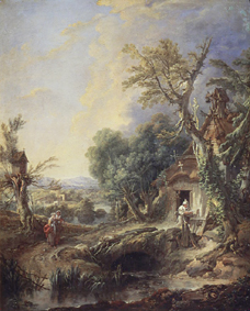 Landschaft mit Einsiedler a François Boucher