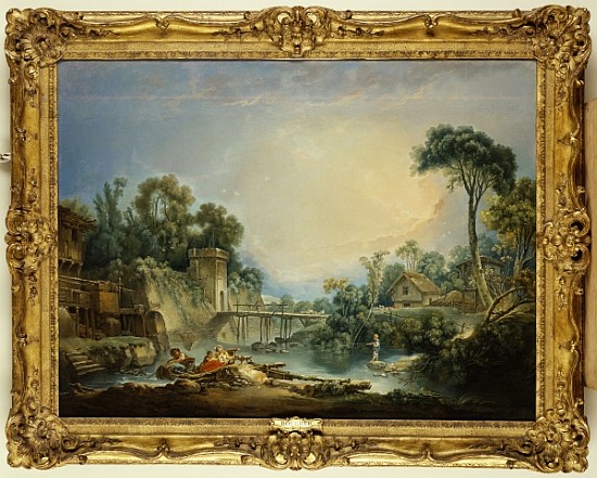 The Rustic Bridge, c.1756 a François Boucher