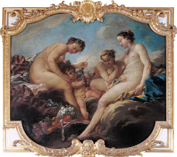 The Three Graces, decorative panel from the Bedroom of the Princess of Rohan a François Boucher