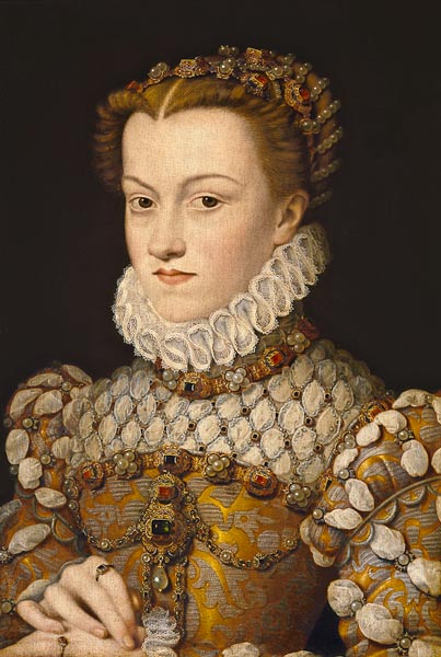 Portrait of Elizabeth of Austria (1554-92) Queen of France a François Clouet